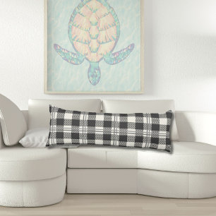 Cozy Dark Gray Off White Buffalo Plaid Body Pillow