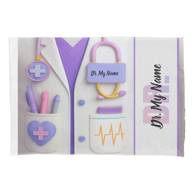 Cozy Doctor Blanket – Heart & Healing Design Pillow Case (Front)