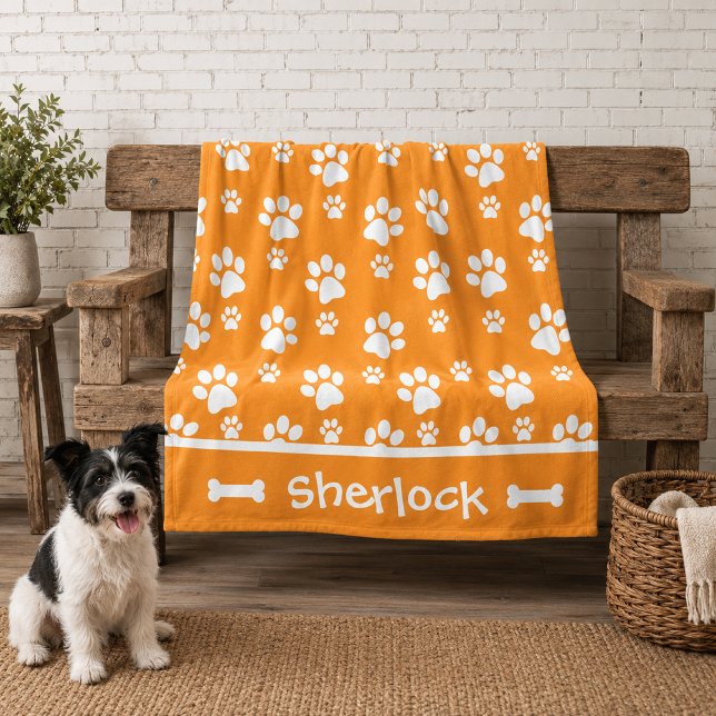 Cozy Dog Blanket Personalized Orange (personalized orange dog blanket)