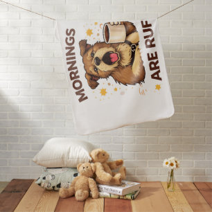 Cozy Dog Illustration Baby Blanket