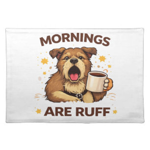 Cozy Dog Illustration Cloth Placemat