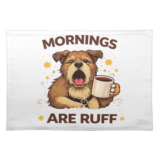 Cozy Dog Illustration Cloth Placemat (Front)