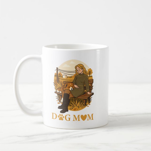 Cozy Dog Mom Bonding Moment With Her Companion Coffee Mug (Left)