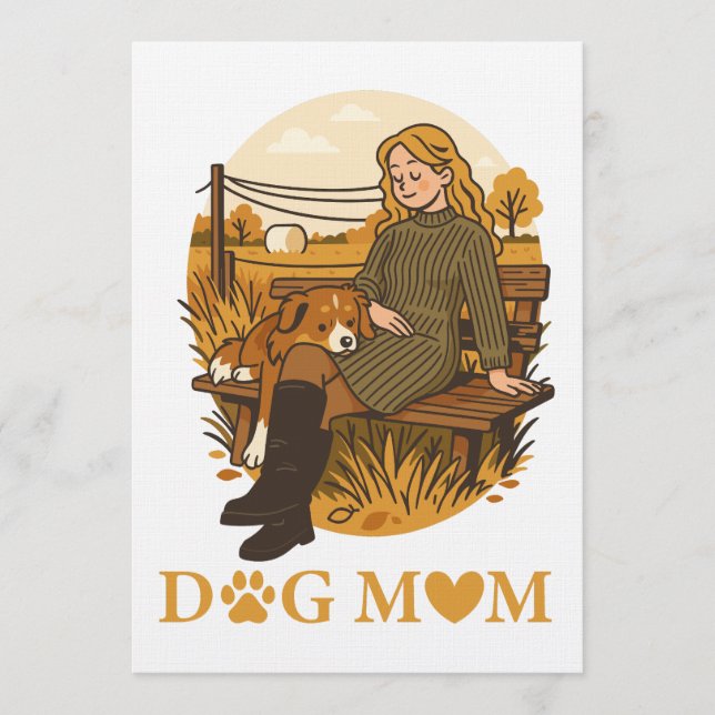 Cozy Dog Mom Bonding Moment With Her Companion Invitation (Front)