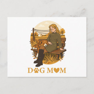 Cozy Dog Mom Bonding Moment With Her Companion Postcard