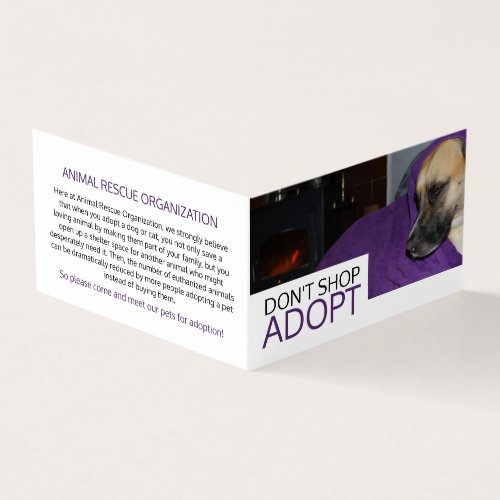 Cozy Dog Pet Adoption Detailed Business Card
