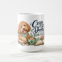 Cozy Doods Book Club Goldendoodle Coffee Mug