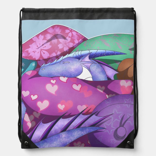 Cozy Dragon Drawstring Bag (Front)