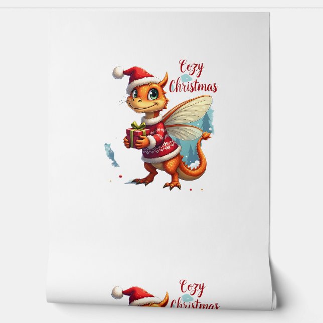 Cozy Dragonfly Christmas Wallpaper (Unrolling)