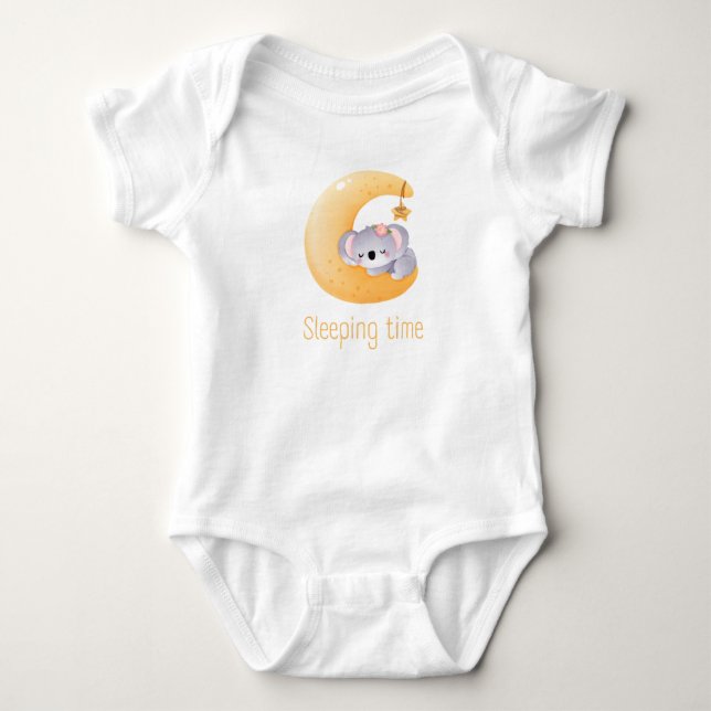 Cozy Dreams Await – Baby Bedtime Suit Baby Bodysuit (Front)