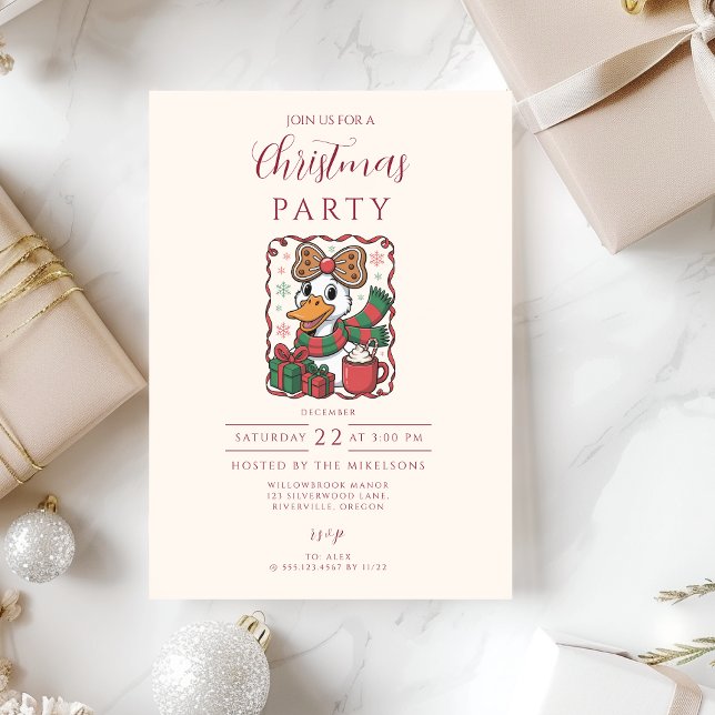 Cozy Duck Christmas Invitation (Creator Uploaded)