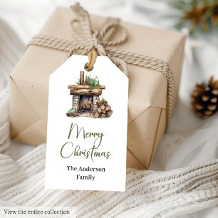 Cozy Earthy Neutral Minimal Rustic Vintage Holiday Gift Tags