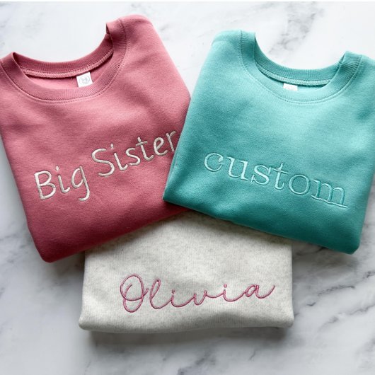 Cozy Embroidered Child's Name Sweatshirt (Front)