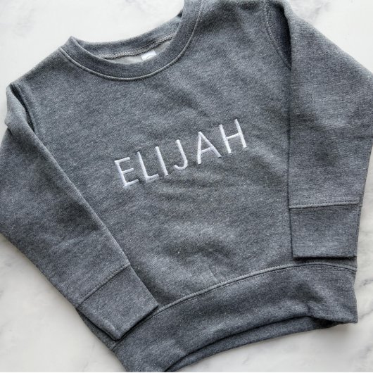 Cozy Embroidered Child's Name Sweatshirt (Front)