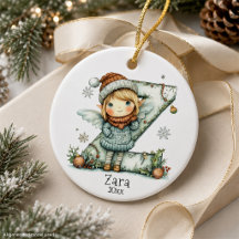 Cozy Fairy Christmas Initial Personalized Holiday