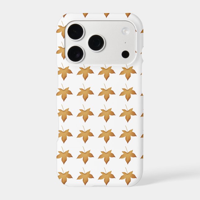 Cozy Fall Autumn Leaves Pattern Aesthetic Design iPhone Case (Back)