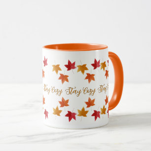 Cozy Fall & Autumn Leaves Rustic Mug