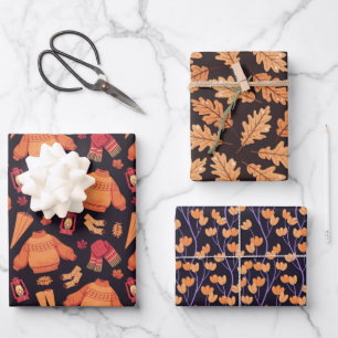 Cozy Fall Autumn Wrapping Paper Sheets