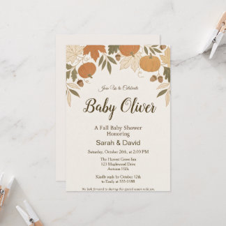 Cozy Fall Baby Shower Celebration Invitation