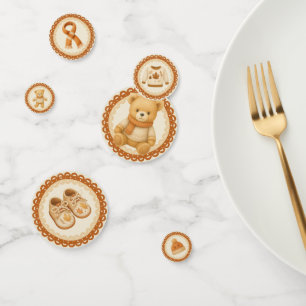 Cozy Fall Baby Shower   Neutral Cream & orange Confetti