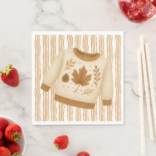 Cozy Fall Baby Shower Neutral Cream & orange Napkins