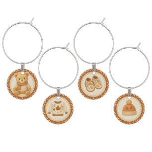 Cozy Fall Baby Shower Neutral Cream & orange Wine Charm