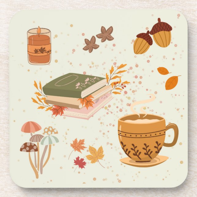 Cozy Fall Beverage Coaster (Front)