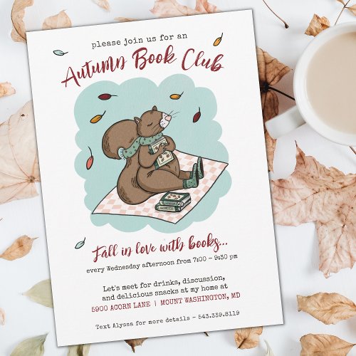Cozy Fall Book Club Invitation