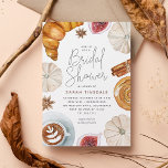 Cozy Fall Bridal Shower Brunch Invitation<br><div class="desc">Invite guests for an elegant autumn or fall bridal shower brunch with these beautiful watercolor invitations. Design features your celebration details in modern lettering,  surrounded by illustrations of breakfast pastries,  croissants,  coffee,  figs,  white pumpkins,  cinnamon and anise in warm earth tones.</div>