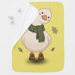 Cozy Fall Cartoon Duck Baby Blanket