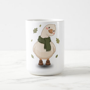 Cozy Fall Cartoon Duck Coffee Mug