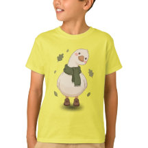 Cozy Fall Cartoon Duck