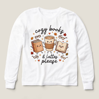 Cozy Fall Coffee Latte Book Lover Autumn Doodle Tri-Blend Shirts