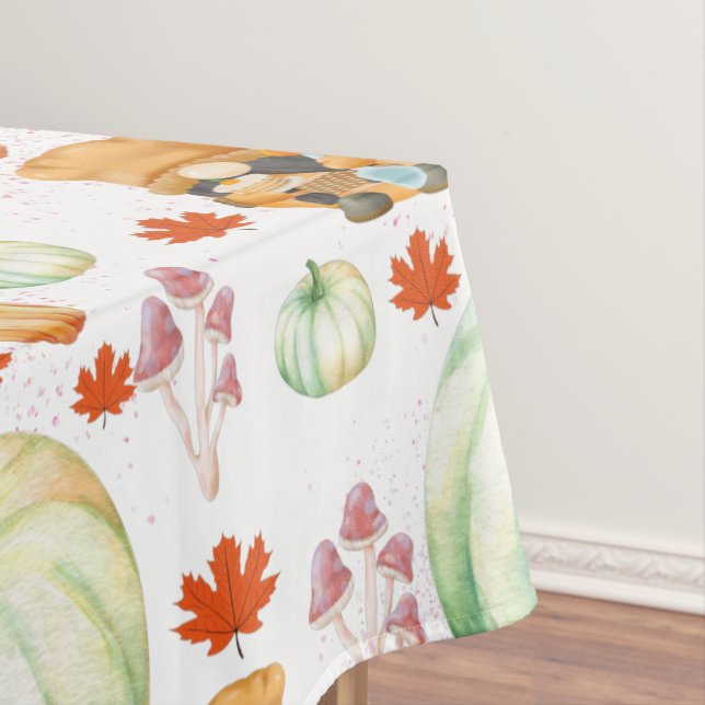 Cozy Fall Cottagecore Design Tablecloth (In Situ)