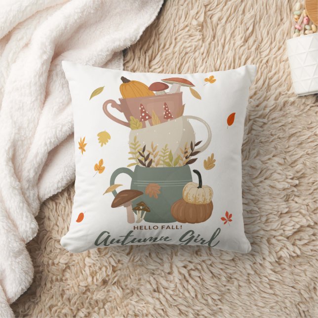 Cozy Fall Design  Throw Pillow (Blanket)