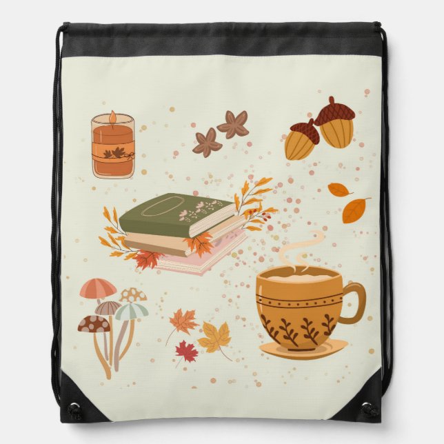  Cozy Fall Drawstring Bag (Front)