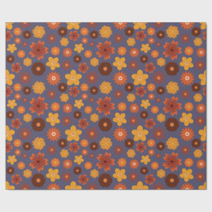 Cozy Fall Flowers Seamless Thanksgiving Floral Wrapping Paper