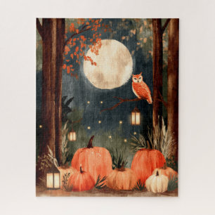 Cozy Fall Forest Owl Jigsaw Puzzle