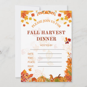 Cozy Fall Harvest Dinner Invitation