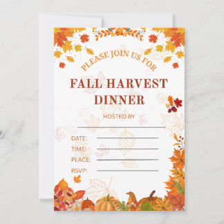 Cozy Fall Harvest Dinner Invitation