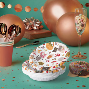 Cozy Fall Icons & Harvest Whimsy Paper Bowls