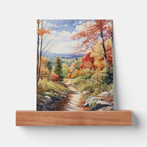 Cozy Fall In Vermont Forest Watercolor Art Picture Ledge