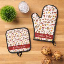 Cozy Fall Leaves and Mushrooms Personalized
