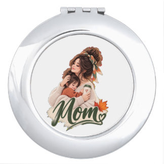 Cozy Fall Mom & baby kids Autumn Love Compact Mirror