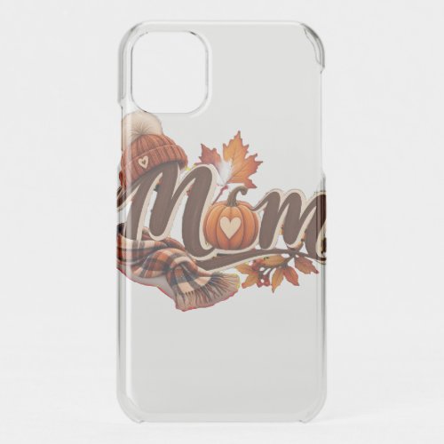 Cozy Fall Mom Pumpkin Autumn Leaves iPhone 11 Case