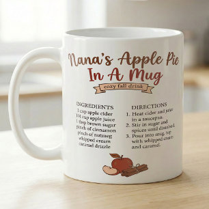 Cozy Fall Nana’s Apple Pie Recipe Coffee Mug
