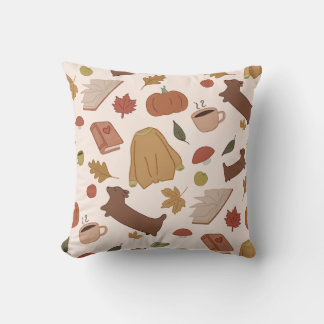 Cozy fall pattern throw pillow