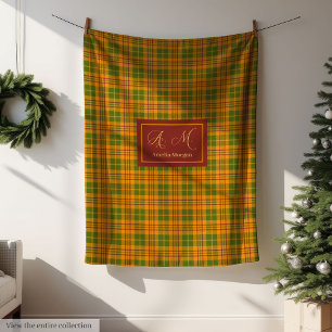 Cozy Fall Plaid Blanket Personalized Farmhouse