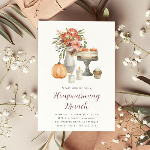 Cozy Fall Pumpkin Autumn Housewarming Brunch Invitation