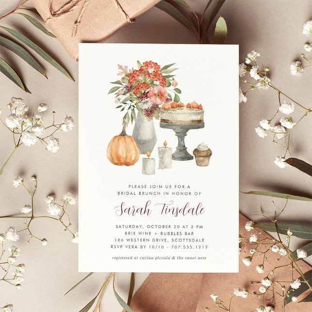 Cozy Fall Pumpkin Bridal Shower Brunch Invitation (Creator Uploaded)
